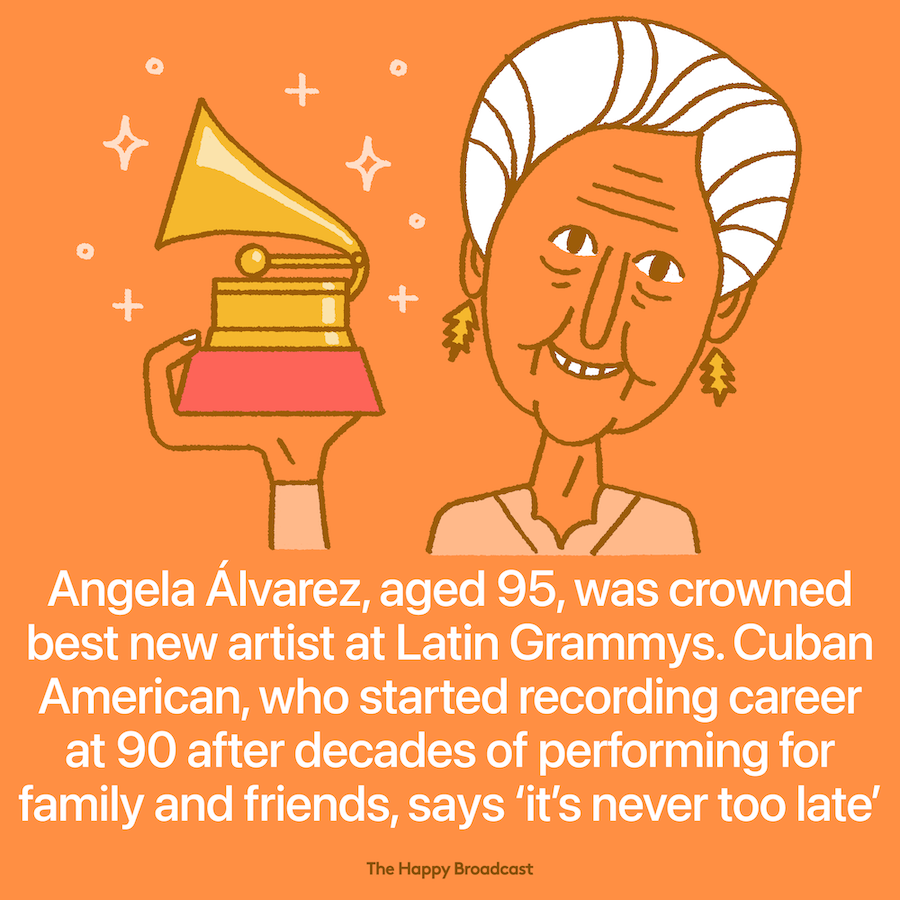 95 years old Angela Alvarez crowned best new artist at Latin Grammys