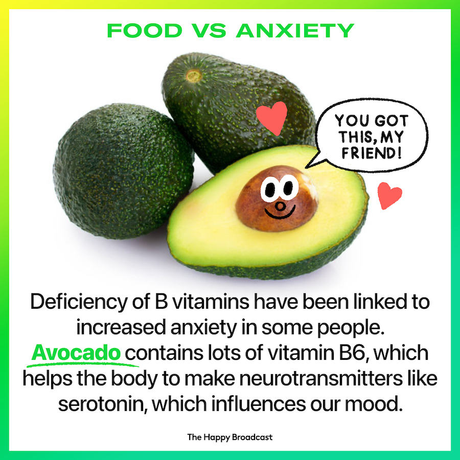 Avocados help to lessen anxiety