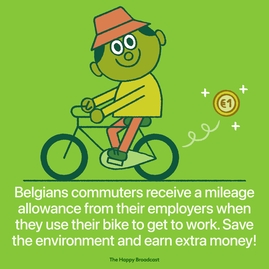 Bike commuters in Belgium get paid