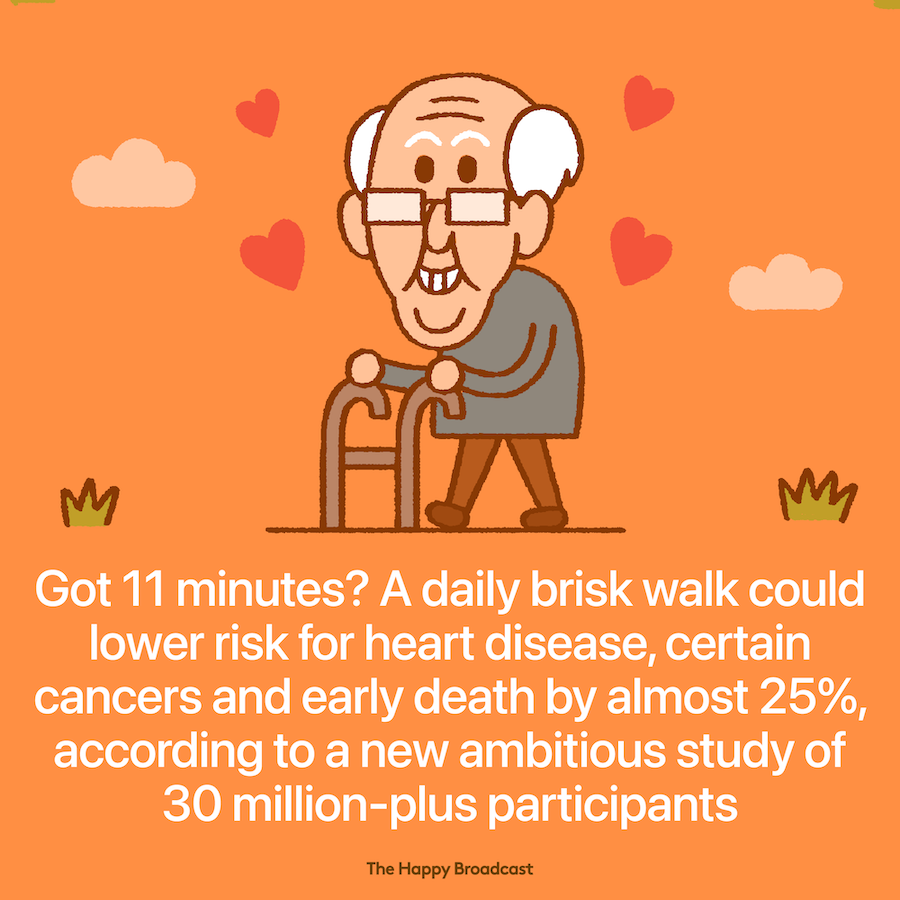 11 minutes of brisk walking can prevent premature death