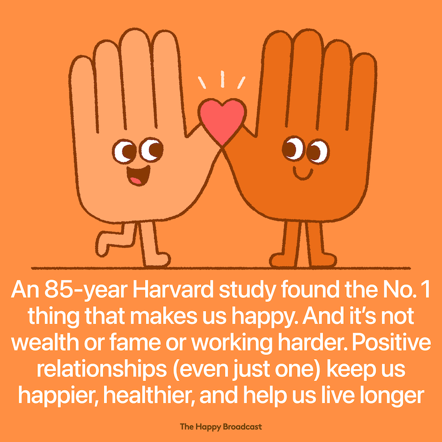 Harvard study found that good relationships keep us happier and healthier