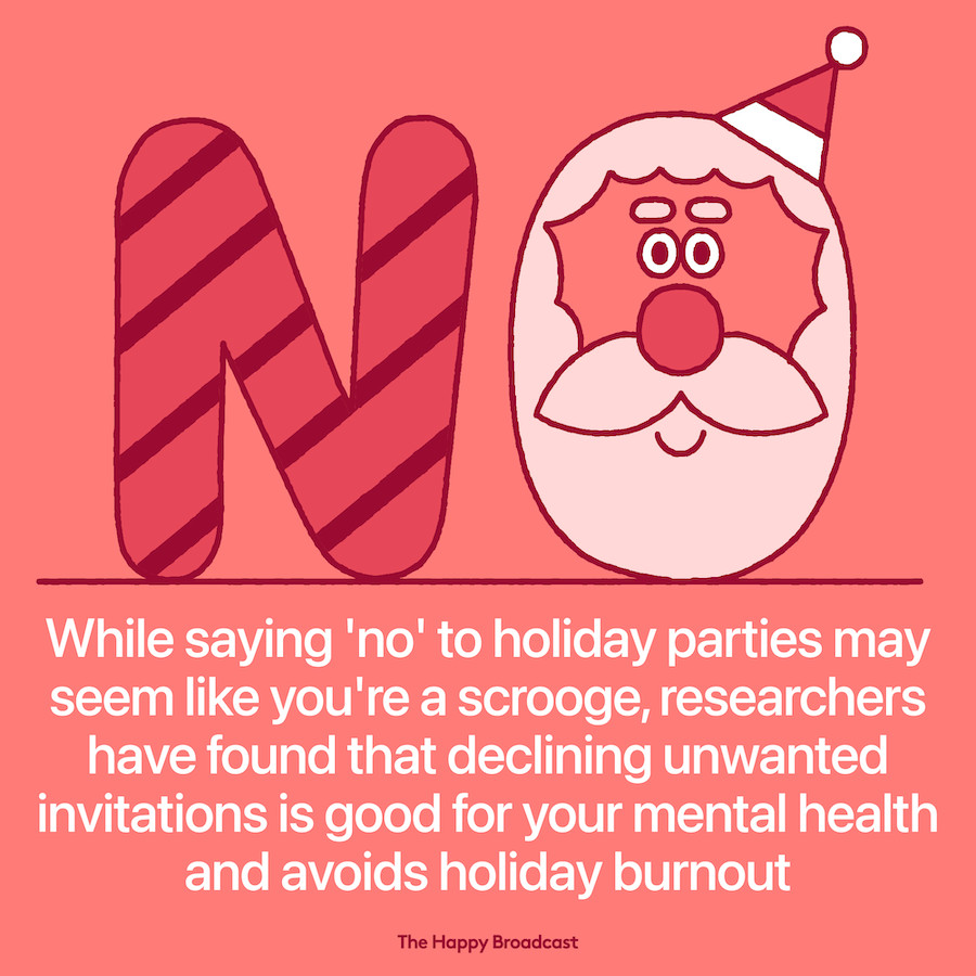 Say no to unwanted holiday parties benefits your mental health