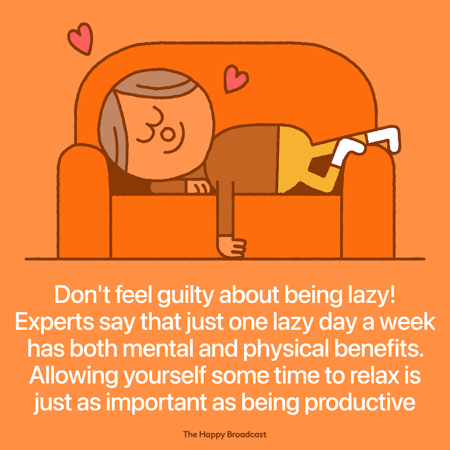 Taking one lazy day a week has mental and physical benefits