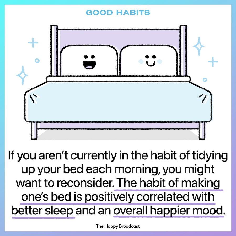 Making the bed helps with anxiety