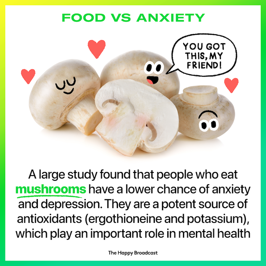 Mushrooms are linked with reduction in anxiety