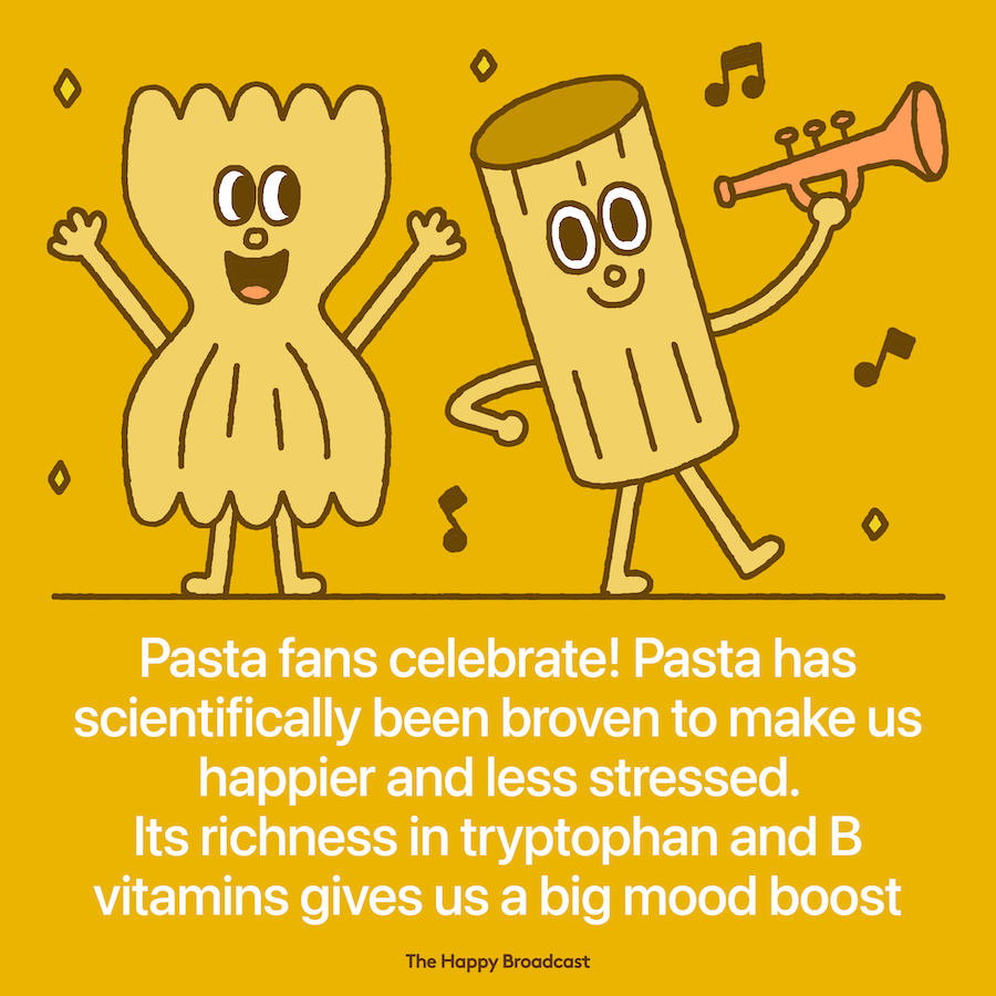 Pasta makes us happier and less stressed