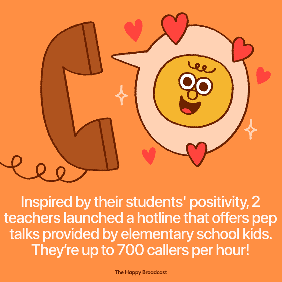 A new hotline offers pep talks from kindergartners