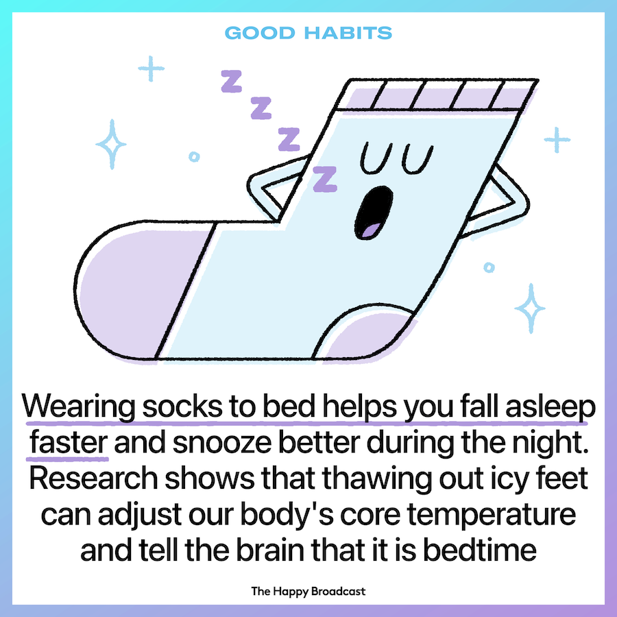 Wearing socks to bed gets you to sleep faster and better