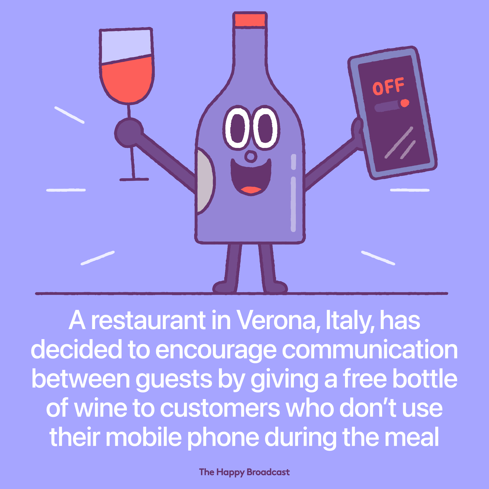 Free wine for those who give up their smartphone at dinner